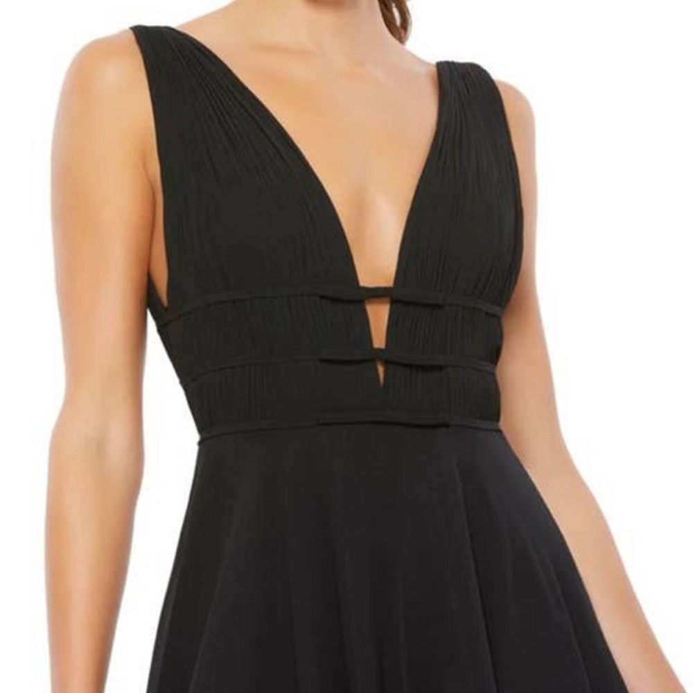 Ieena for MacDuggal dress chiffon a line ballgown black size 10 - Picture 6 of 7